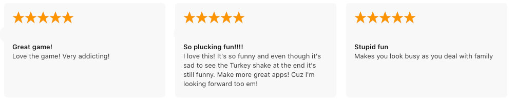 The best Thanksgiving 2018 mobile game where you pluck the feathers off the turkey