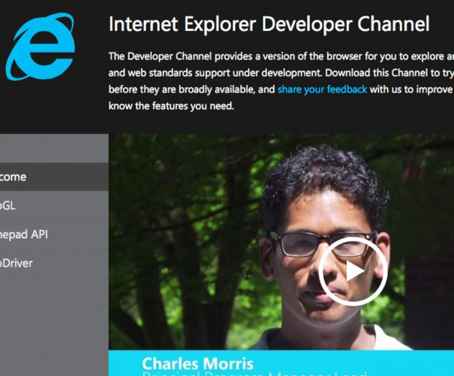 Microsoft Releases Internet Explorer Developer Channel at devchannel.modern.IE