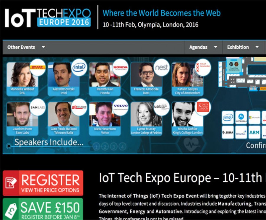 IoT Tech Expo Europe 2016 Will Be Held In London February 10 and 11