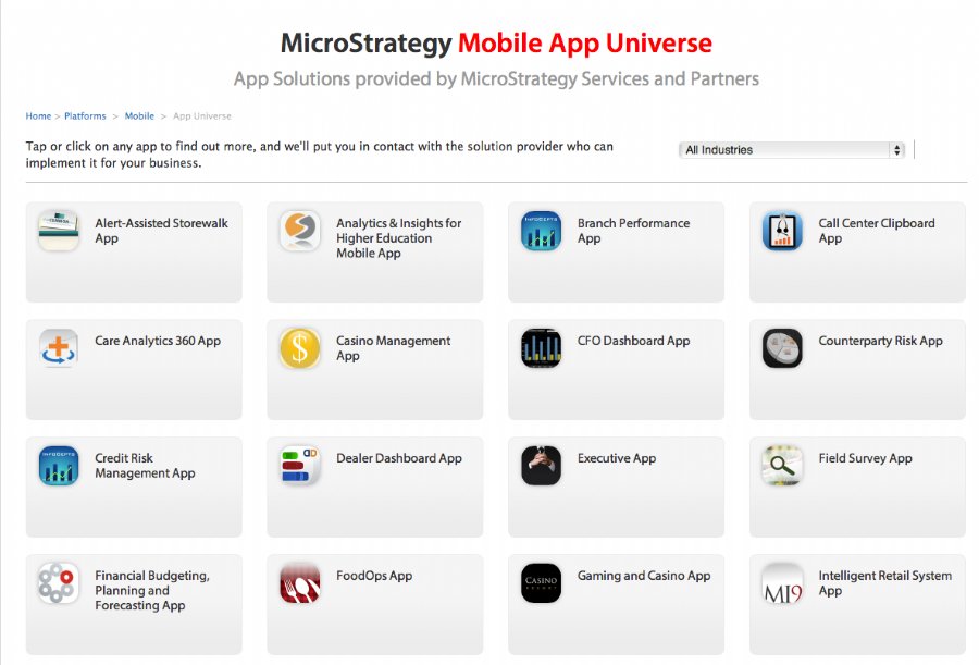MicroStrategy Mobile App Universe Launched
