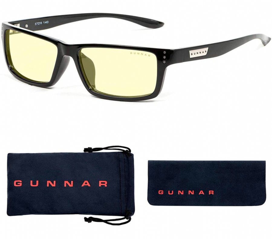 Gunnar Intercept Gaming Glasses with Ultraviolet Light Protection and Blue Light Reduction Amber Lenses