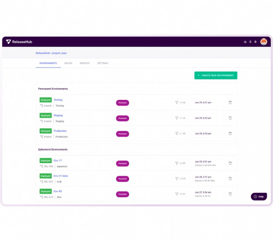 On demand environments for development staging and production from ReleaseHub On demand environments for development staging and production from ReleaseHub